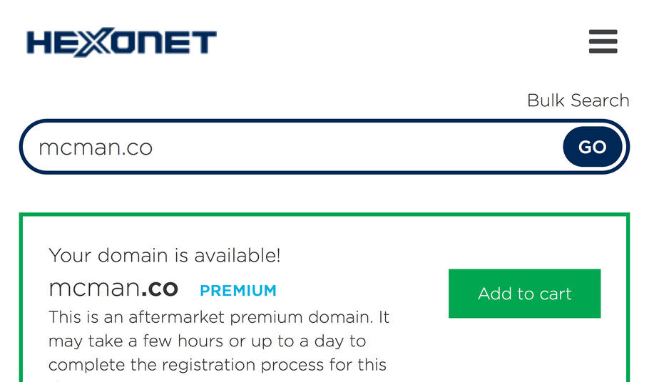 McMan.co is a Premium Domain Name @ hexonet